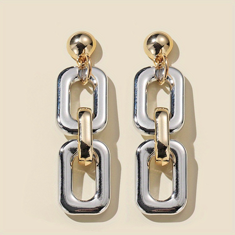 Minimalist Geometric Hoop Earrings Durable Metal Timeless Accessory